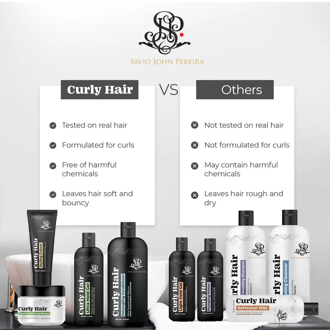 Curly Care Essentials Combo | Curly Hair Shampoo, Conditioner, and Hydrating Cleanser | Curly hair Products | Hair care for curly hair | Shea Butter | Coconut | Created by Savio John Pereira