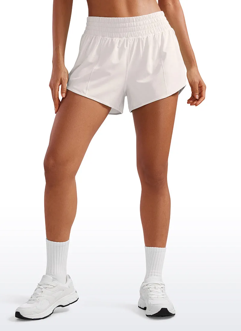Feathery-Fit Soft High Rise Mesh Liner Shorts with Zip Pocket  2.5''